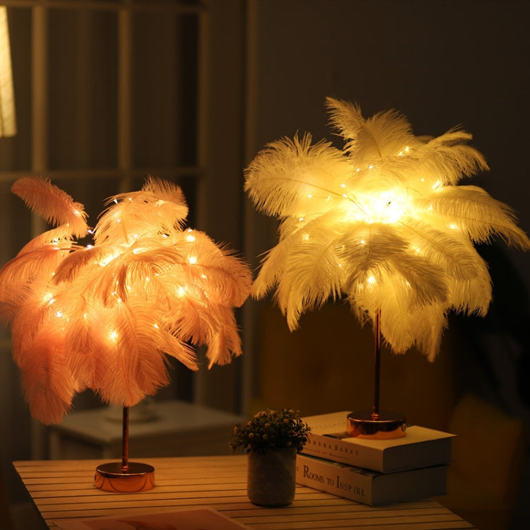 Creative Bedroom Feather Table Lamp Night Light Decorative Light