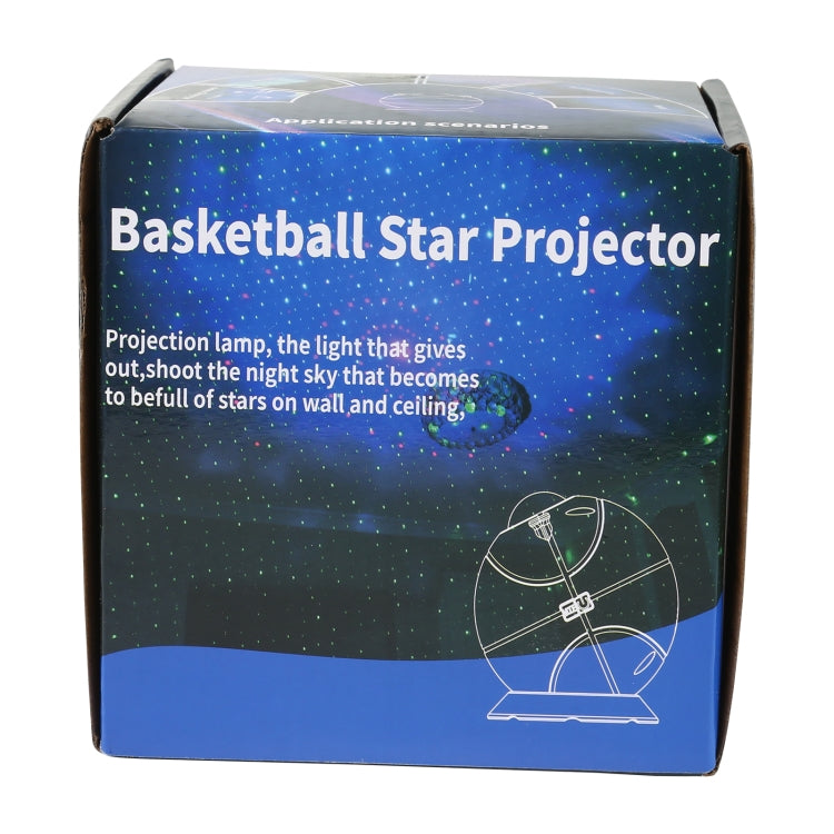 5W USB-C / Type-C Power Supply Remote Control Basketball Shape Colorful Nebula Laser Projection Lamp LED Atmosphere Night Light with Base