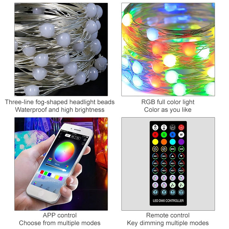 Christmas Decoration USB Copper Wire String Light Remote Controller & Bluetooth Mobile APP Control, Length: 5m 50 LEDs