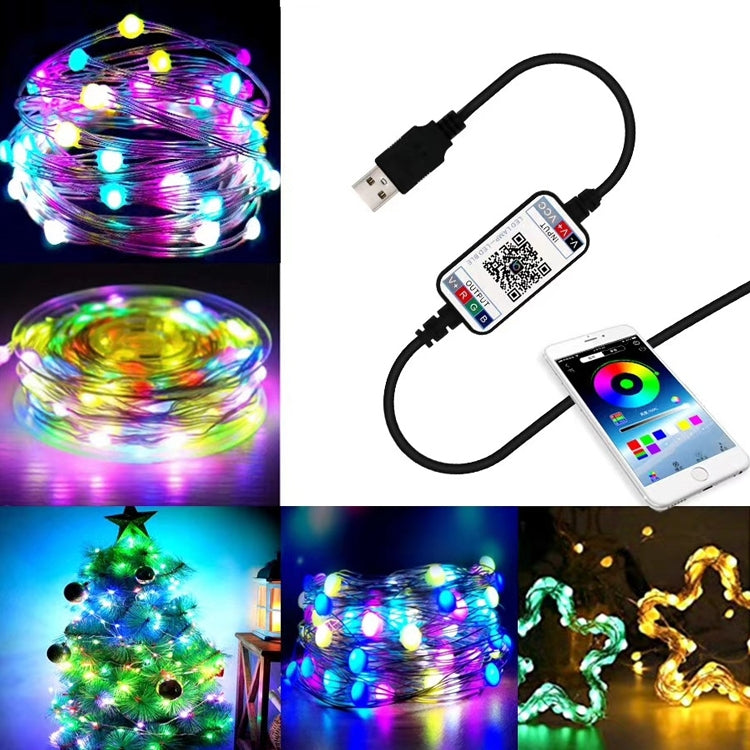 Christmas Decoration USB Copper Wire String Light Bluetooth Mobile APP Control, Length: 5m 50 LEDs