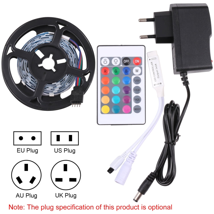 Bare Board 5050 SMD RGB LED Rope Light, 30 LED/m, Length: 2m, 12V 2A 100-240V, with 24-key Remote Control
