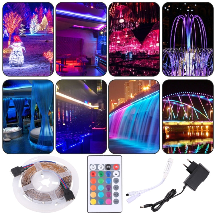 Bare Board 2835 SMD RGB LED Rope Light, 60 LED/m, Length: 5m, 12V 2A 100-240V, with 24-key Remote Control
