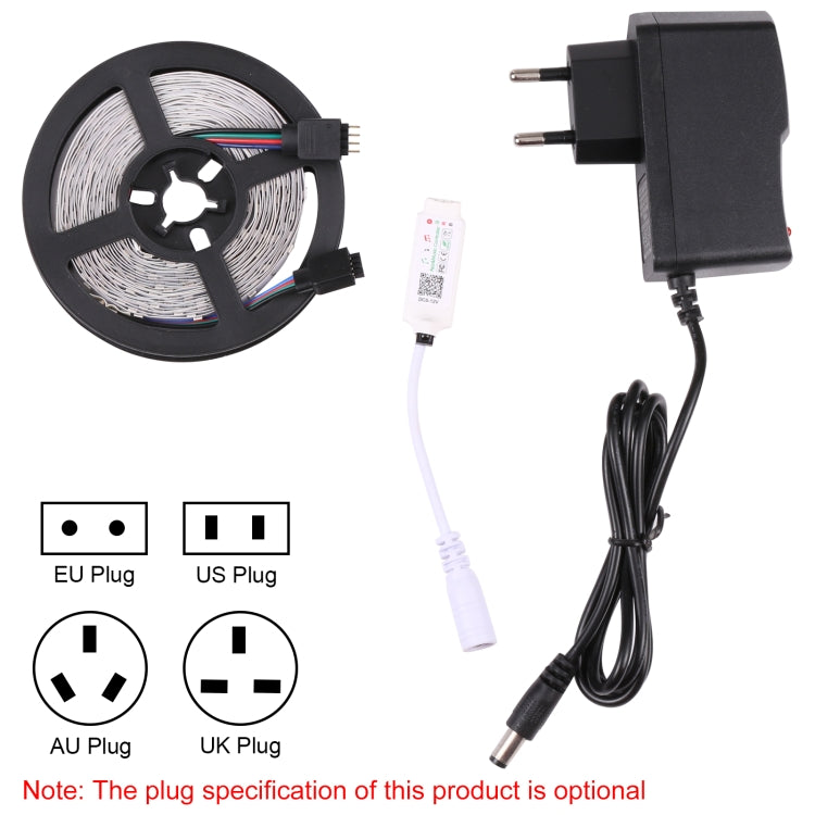 Smart Bluetooth APP Control Bare Board 2835 SMD RGB LED Rope Light, 60 LED/m, Length: 5m, 12V 2A 100-240V