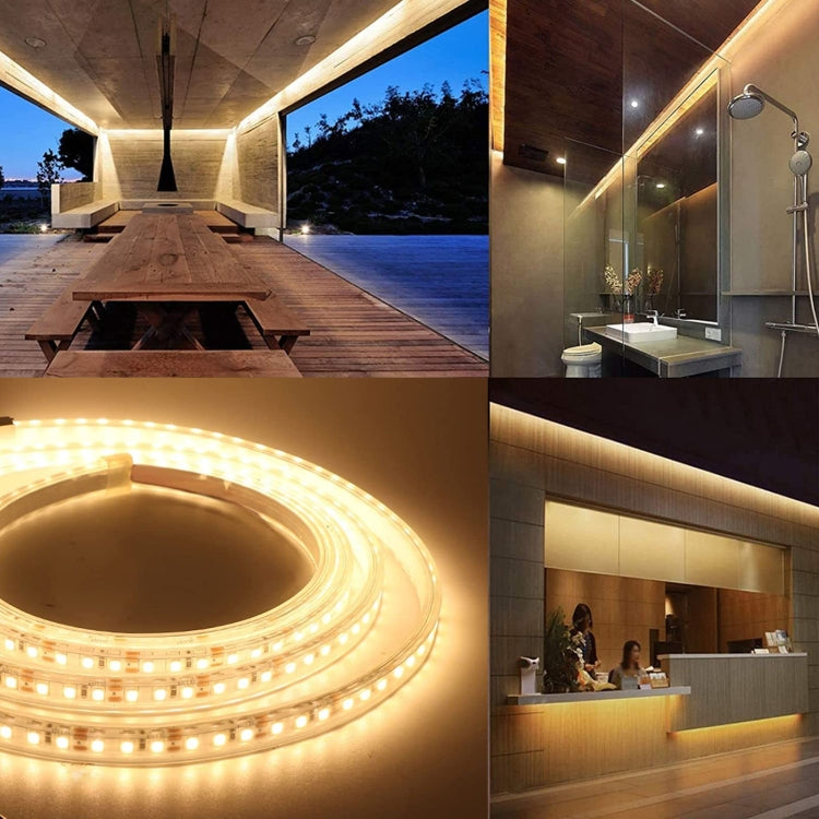 Bare Board 2835 SMD Dimmable White Light / Warm Light LED Rope Light, 60 LED/m, Length: 5m, 12V 2A 100-240V