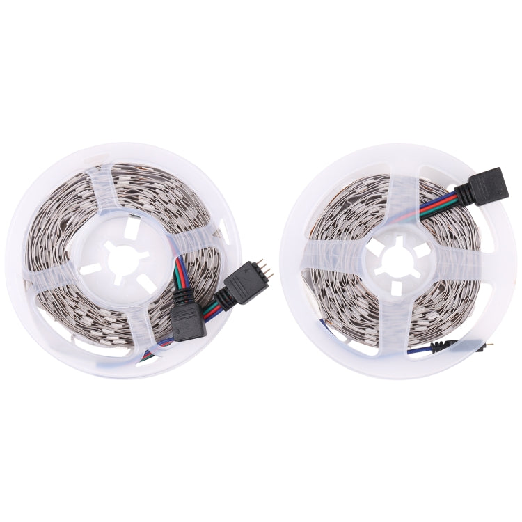2pcs Bare Board 5050 SMD RGB LED Rope Light, 30 LED/m, Length: 5m, 12V 2A 100-240V, with 24 Keys Doodle Controller