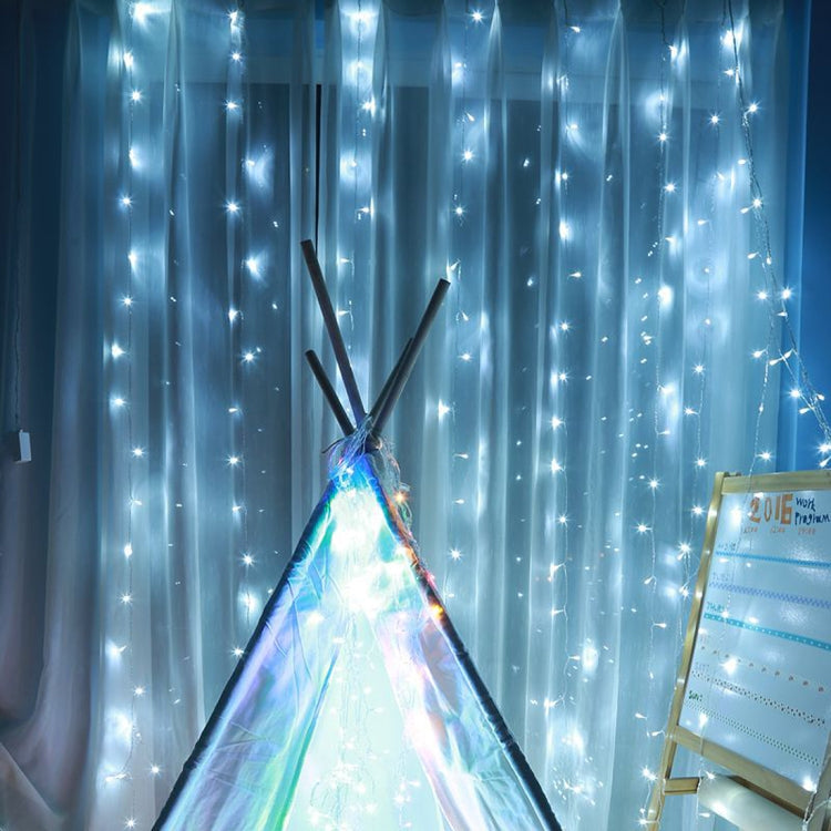 300 LEDs Curtain String Light with End Joint & Multi-function Controller & Memory Waterproof, EU Plug, AC 220V