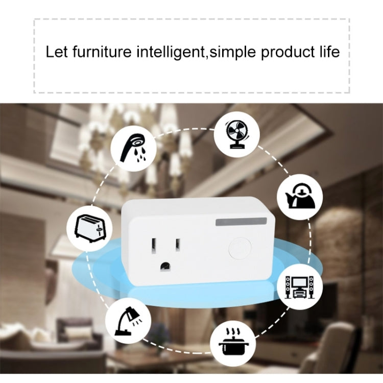 10A WiFi 2.4GHz APP Remote Control Timing Smart Socket Works with Alexa & Google Home, AC 110-250V, US Plug