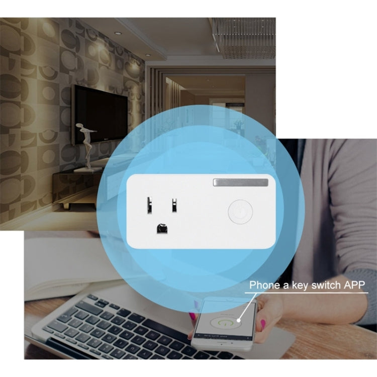 10A WiFi 2.4GHz APP Remote Control Timing Smart Socket Works with Alexa & Google Home, AC 110-250V, US Plug