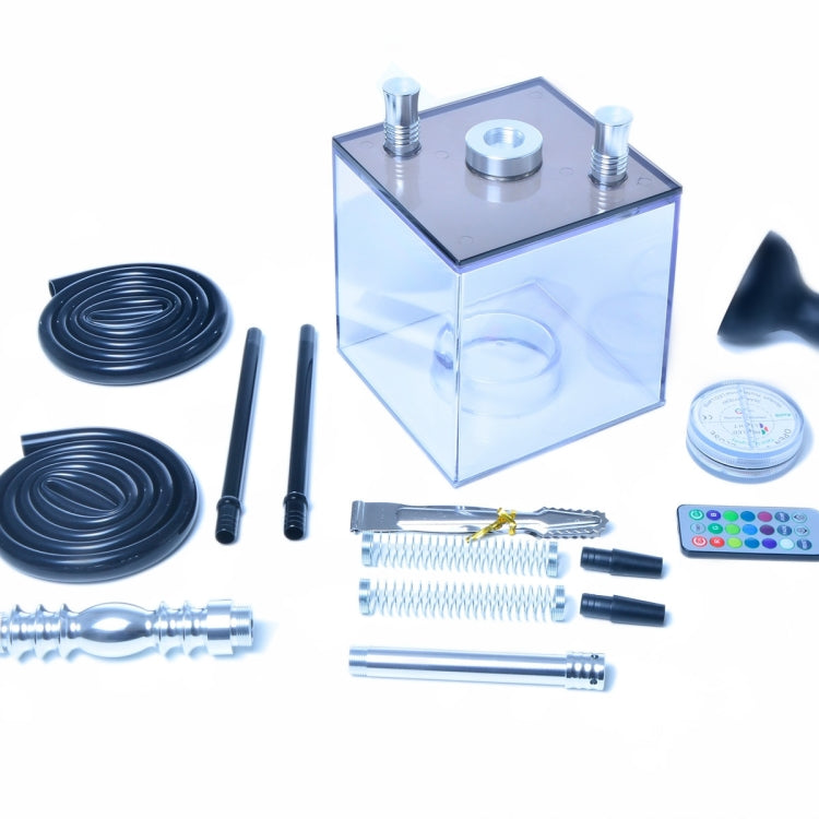 Cube Acrylic Double Pipe Hookah Set