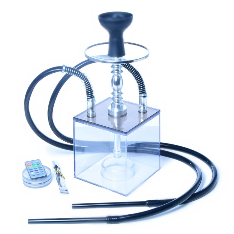 Cube Acrylic Double Pipe Hookah Set