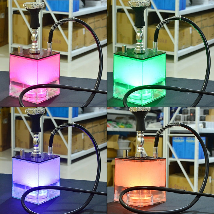 Cube Acrylic Single Pipe Hookah Set