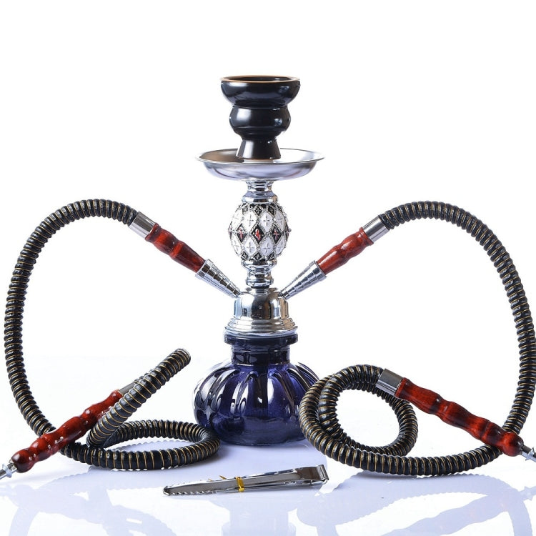 08-023 Double Pipe Glass Hookah Set