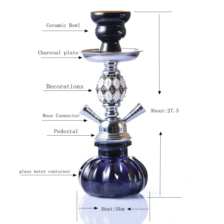 08-023 Double Pipe Glass Hookah Set