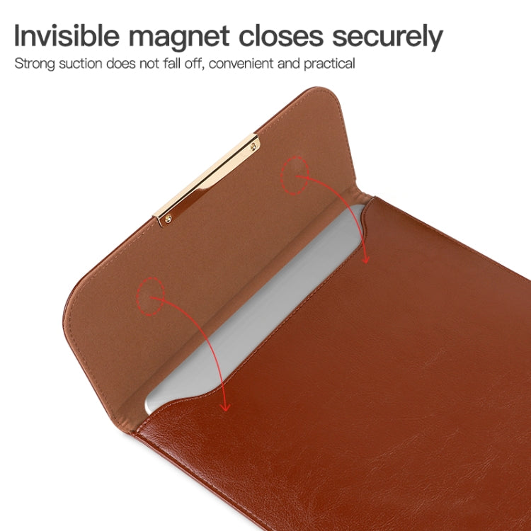 13.3 inch Laptop 2 in 1 PU Leather Sleeve Liner Bag with Mouse Storage Bag