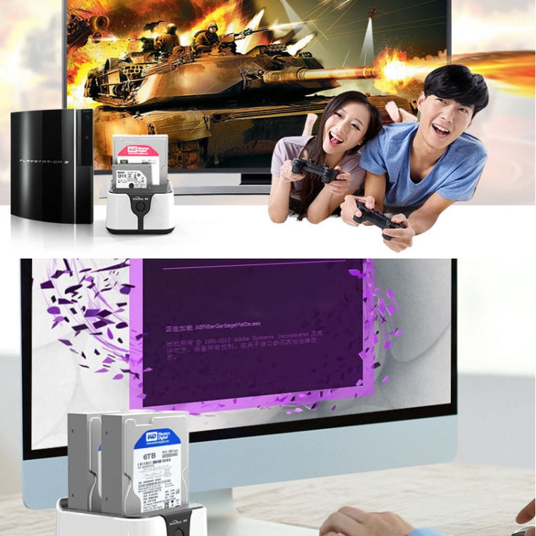 Blueendless 2.5 / 3.5 inch SATA USB 3.0 2 Bay Hard Drive Dock