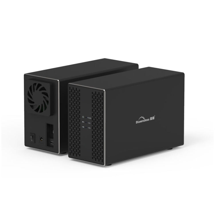 Blueendless Type-C / USB-C Interface 3.5 inch 2 Bay RAID Combination Array HDD External Enclosure