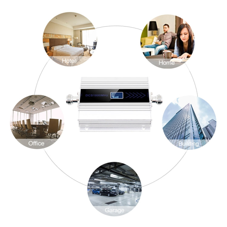 DCS-LTE 4G Phone Signal Repeater Booster, US Plug(Silver)