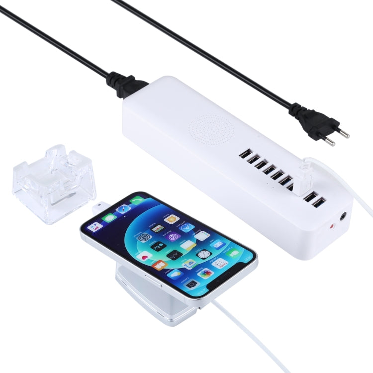 Mult-Port Security HUB + Mobile Phone Anti-theft Alarm Display Stand with Remote Control & 8 Pin Port for iPhone