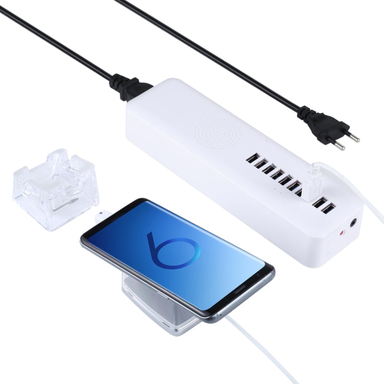 Mult-Port Security HUB + Mobile Phone Anti-theft Alarm Display Stand with Remote Control for Mobile Phones with Type-C / USB-C Port