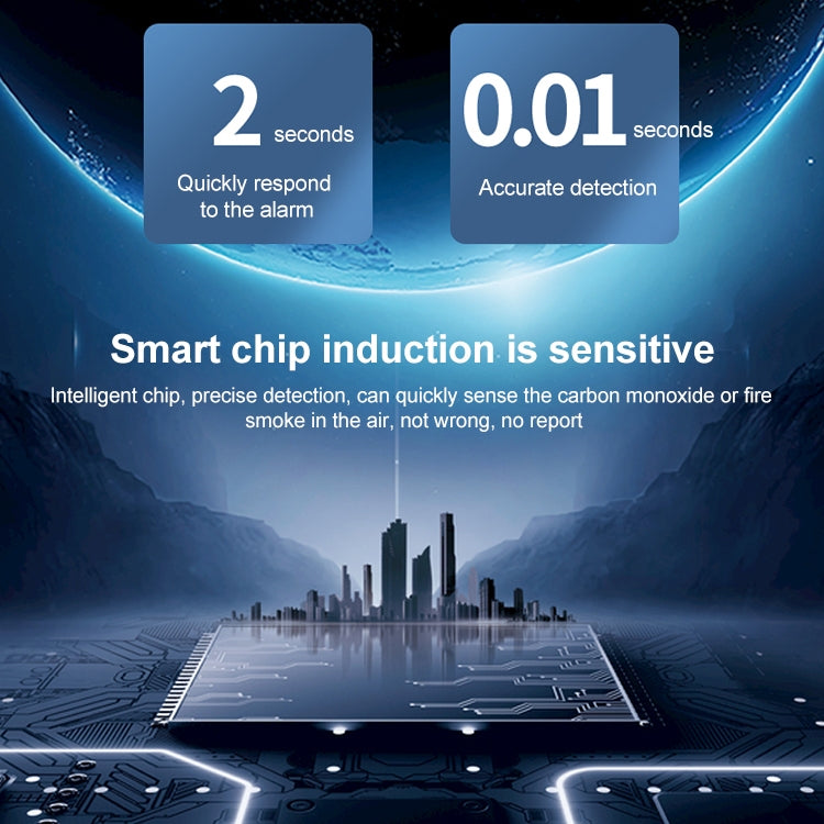 JSN-999COM Live Voice Alarm Smoke Carbon Monoxide Alarm Detector without Battery