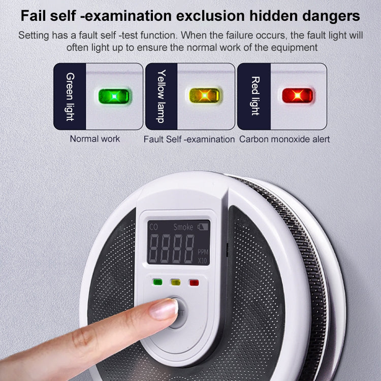 JSN-999COM Live Voice Alarm Smoke Carbon Monoxide Alarm Detector without Battery