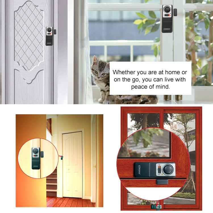 DOBERMAN SE-0137 4 in 1 Household Anti-theft Door and Window Magnetic Spring Sensor Super Loud Simple Alarm Set