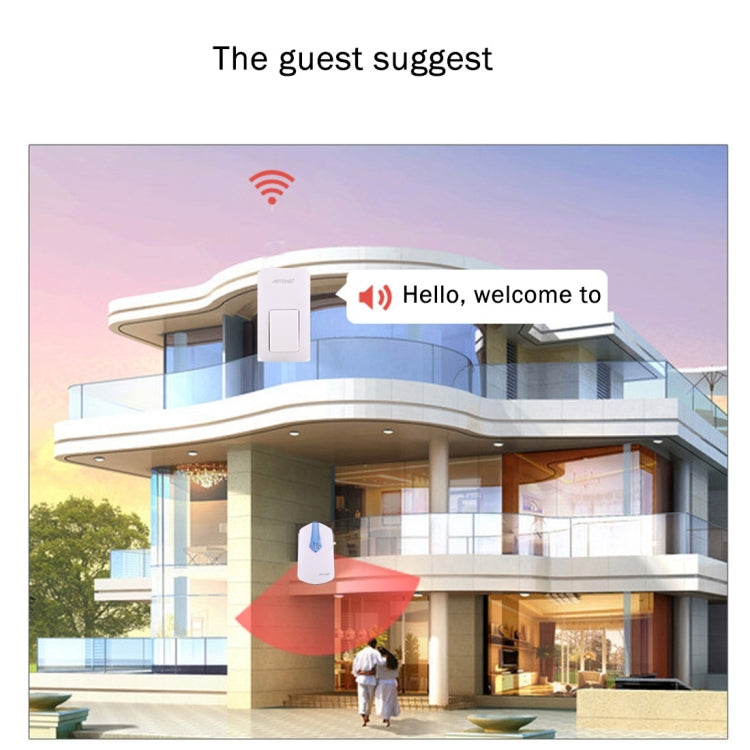 AITENG V026G Life Waterproof Battery-Free Wireless Doorbell, 1 Receiver + 1 x Transmitter, Receiver Distance: 130m, US Plug