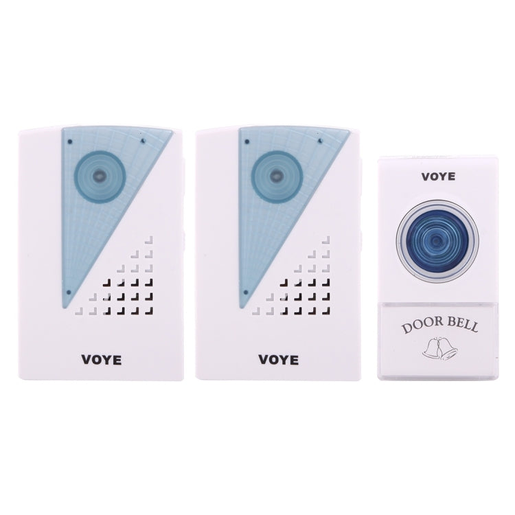 VOYE V001A2 Wireless Smart Music LED Home Doorbell with Dual Receiver, Remote Control Distance: 120m (Open Air)