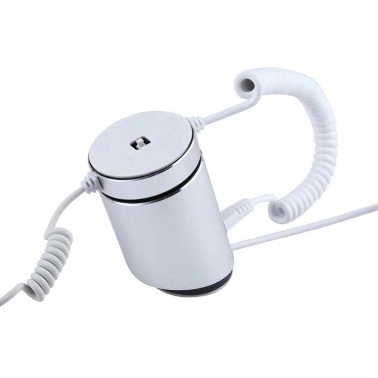 Aluminum Shell Cylindrical Display Stand Digital Magnetic Security System Burglar Alarm / Anti-theft Alarm Display Holder for Mobile Phones with Type-C / USB-C Port