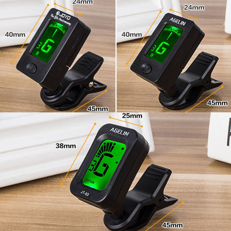 JOYO JT-01 Clip Type Universal String Instrument Tuner Multi-Function Guitar Electronic Tuner with Digital Display, Size: 4.5 x 4 x 2.4cm
