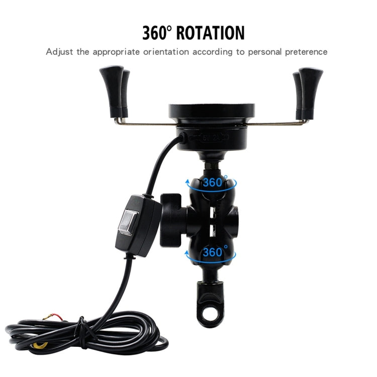 CS-878A1 Multi-function Motorcycle Wireless Wired Aluminum Alloy Mobile Phone Holder Charger