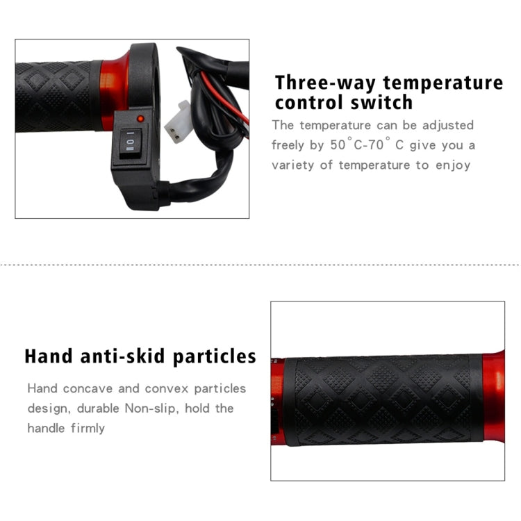 CS-764A1 12V Motorcycle Scooter Aluminum Alloy Electric Hand Grip Cover Heated Grip Handlebar