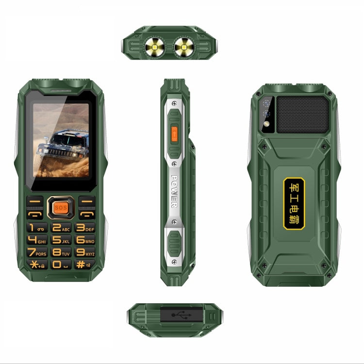 Waterproof Shockproof Dustproof, 16800mAh Battery, 2.4 inch, 21 Keys, Bluetooth, LED Flashlight, FM, SOS, Dual SIM, Network: 2G