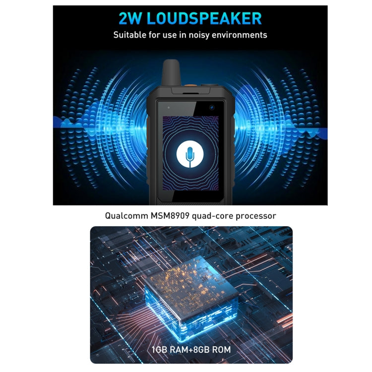 Waterproof Dustproof Shockproof, 5300mAh Battery, 2.4 inch Android 8.1 Qualcomm MSM8909 Quad Core up to 1.1GHz, Network: 4G, Dual SIM, PPT, SOS