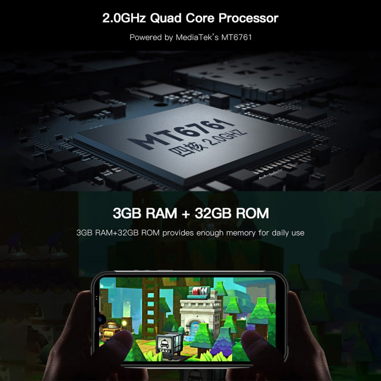 UNIWA W555 Rugged Phone, 3GB+32GB, Dual Rear Cameras, IP68 Waterproof Dustproof Shockproof, 5.71 inch Android 12.0 MTK6761 Quad Core up to 2.0GHz, Network: 4G, NFC, OTG, Global Version