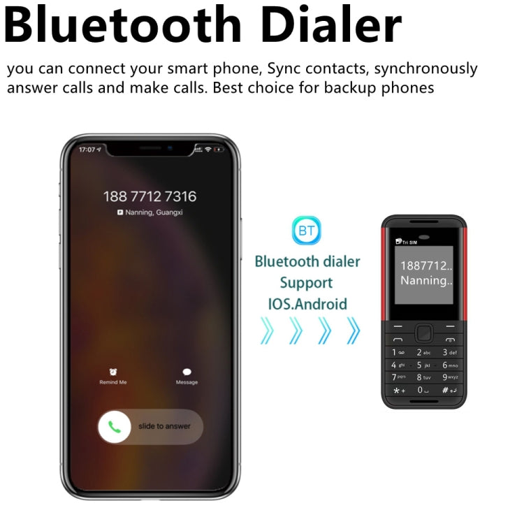 1.33 inch, MTK6261D, 21 Keys, Support Bluetooth, FM, Magic Sound, Auto Call Record, GSM, Triple SIM