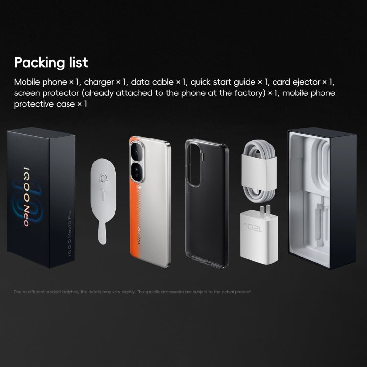 vivo iQOO Neo10 Pro, 12GB+512GB, Face ID / Screen Fingerprint Identification, 6.78 inch Android 15 OriginOS 5 Dimensity 9400 Octa Core, OTG, NFC, Network: 5G, Support Google Play