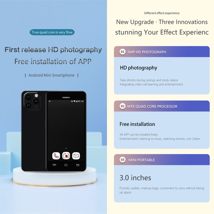 MELROSE S9 Pro, 2GB+16GB, 3.0 inch Android 8.1 MTK6580 Quad Core, Bluetooth, WiFi, Network: 3G, Dual SIM