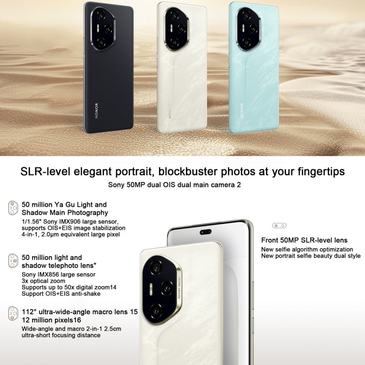 Honor 300 Pro, 12GB+256GB, Screen Fingerprint, 6.78 inch MagicOS 9.0 / Android 15 Snapdragon 8 Gen 3 Octa Core, Network: 5G, NFC, OTG, Not Support Google Play