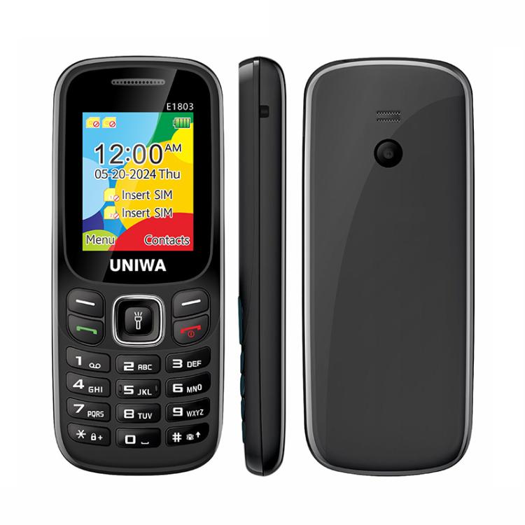 UNIWA E1803 Elder Keypad Phone, 1.77 inch SC6531E, LED Flashlight, 21 Keys, Network: 2G, EU Plug