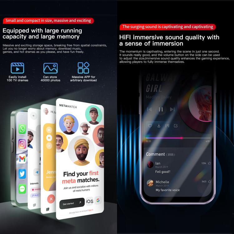 SOYES XS19 Pro, 3GB+32GB, 3.8 inch Android 12.0 MTK6762 Quad Core, Network: 4G, Dual SIM, GPS, OTG, Support Google Play Store