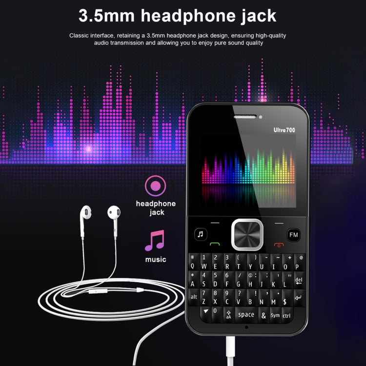 SERVO U700, 2.4 inch, MTK6261D, 58 Full Keyboards, Support Bluetooth, FM, NFC, Quick Dial, Flashlight, GSM, Quad SIM