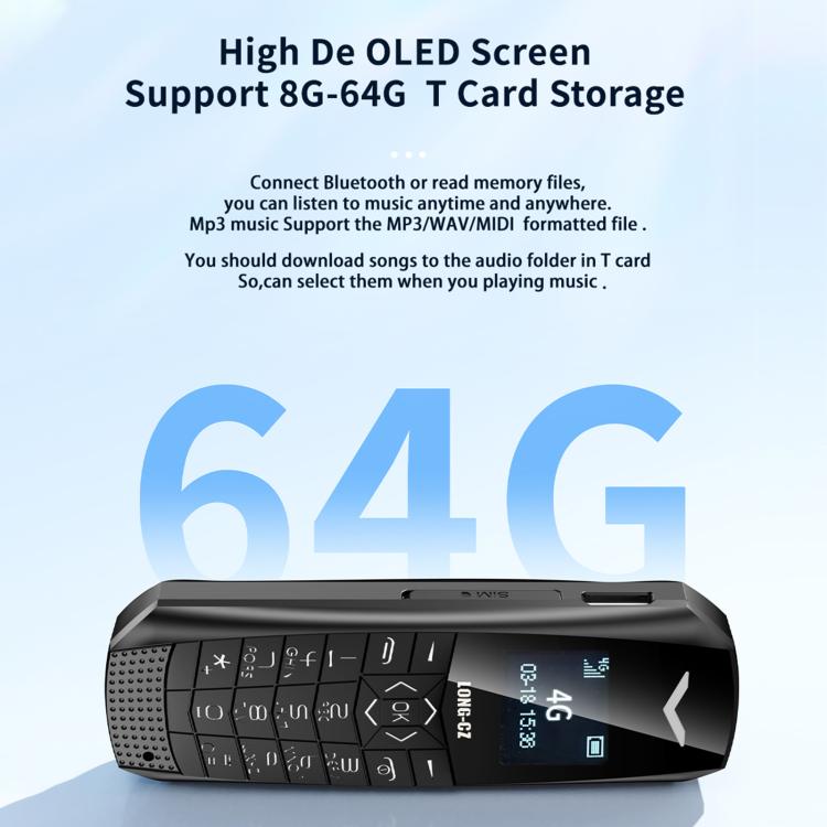 LONG-CZ S60 4G Mini Phone, 1.77 inch Unisoc T107, LED Flashlight, 21 Keys, Network: 4G, Single SIM