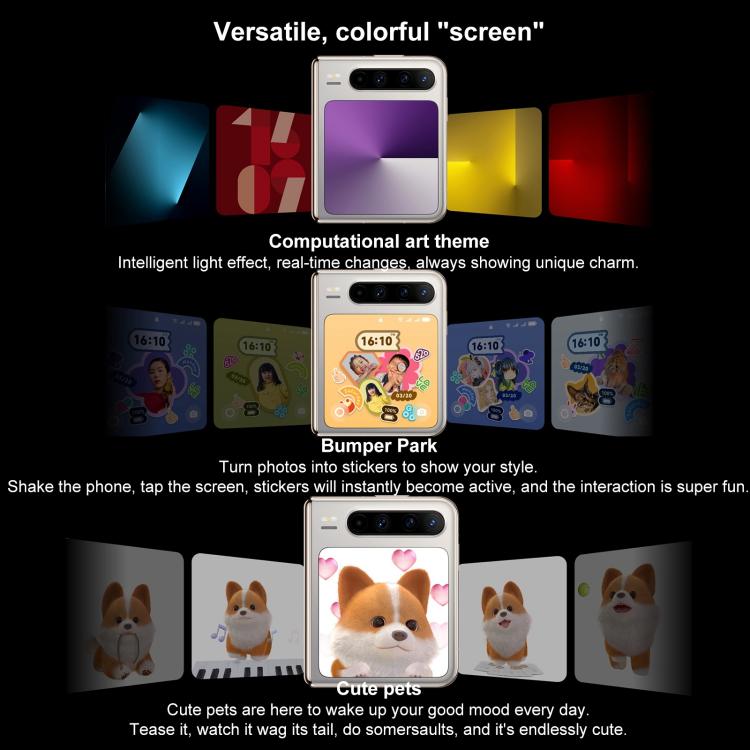 HUAWEI Pura X, 12GB+256GB, Side Fingerprint Identification, 6.3 inch + 3.5 inch HarmonyOS 5.0.1 Octa Core, NFC, OTG, Not Support Google Play