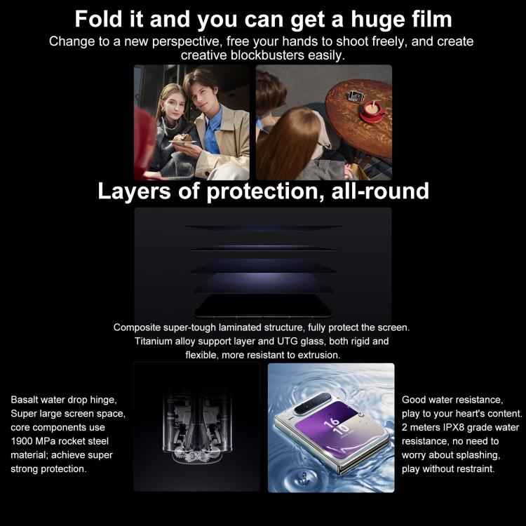 HUAWEI Pura X, 12GB+512GB, Side Fingerprint Identification, 6.3 inch + 3.5 inch HarmonyOS 5.0.1 Octa Core, NFC, OTG, Not Support Google Play