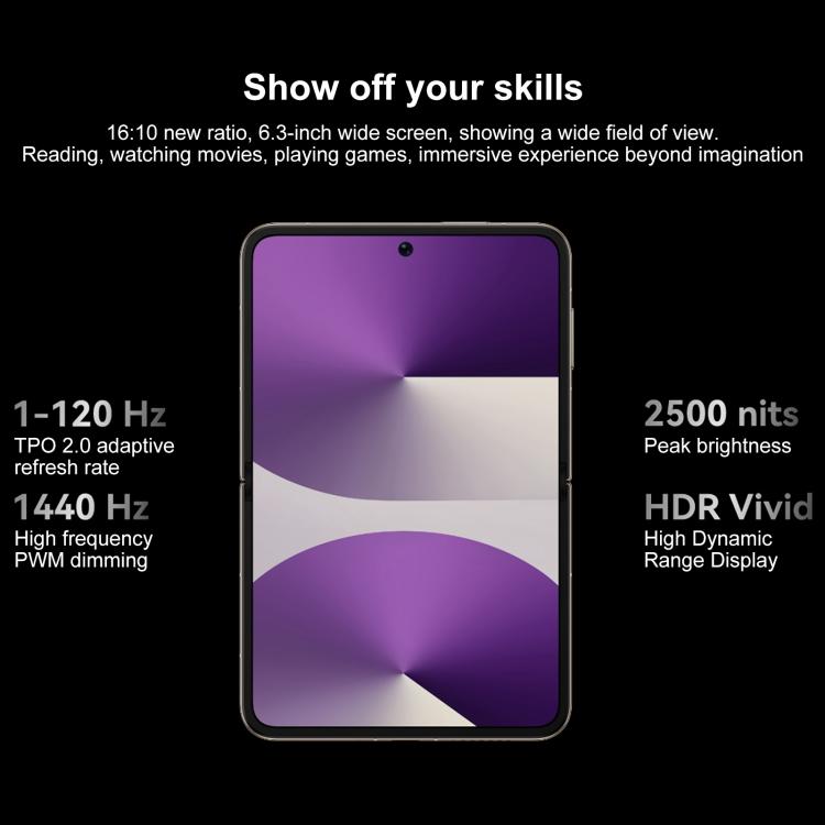 HUAWEI Pura X, 12GB+512GB, Side Fingerprint Identification, 6.3 inch + 3.5 inch HarmonyOS 5.0.1 Octa Core, NFC, OTG, Not Support Google Play