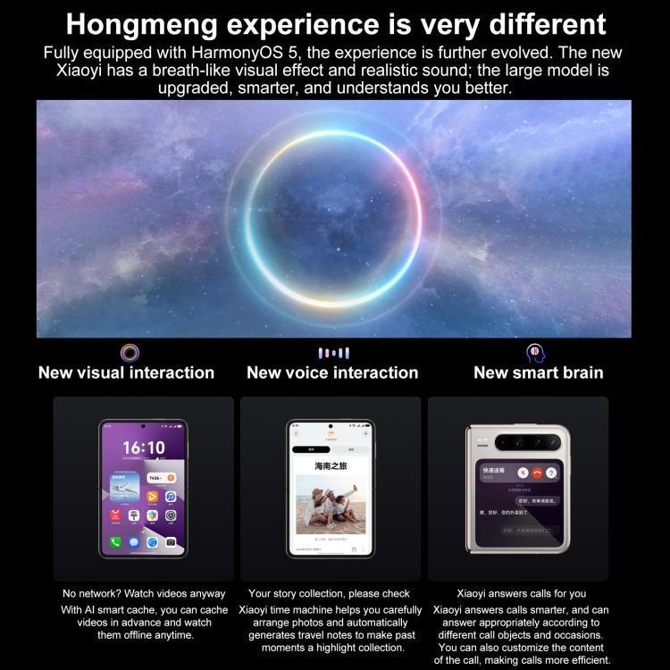 HUAWEI Pura X, 12GB+512GB, Side Fingerprint Identification, 6.3 inch + 3.5 inch HarmonyOS 5.0.1 Octa Core, NFC, OTG, Not Support Google Play