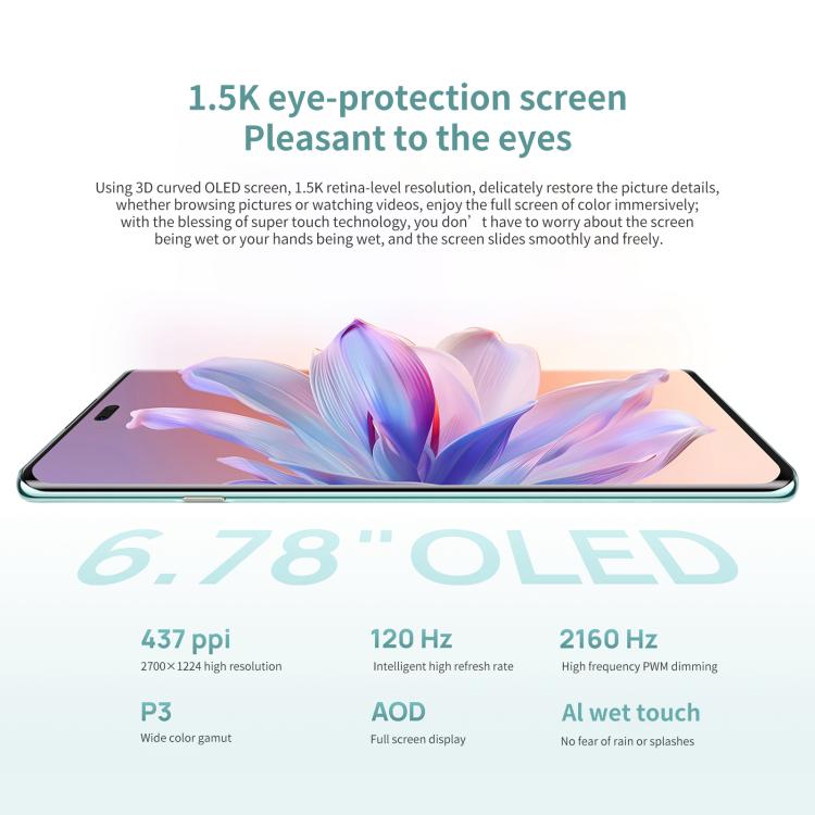 HUAWEI Enjoy 70X, 8GB+128GB, Screen Fingerprint, 6.78 inch HarmonyOS 4.2 Kirin 8000A Hexa Core, Network: 4G, OTG, NFC, Not Support Google Play