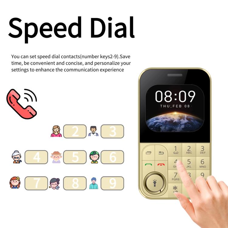 V9 Card Mobile Phone, 2.01 inch, MTK6261D, Support Bluetooth, FM, Torch, GSM, Dual SIM