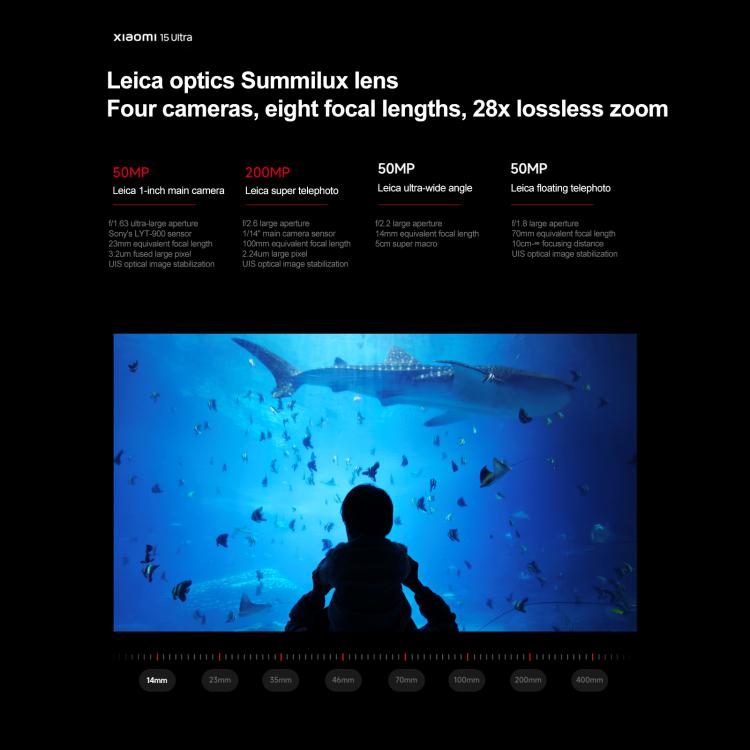 Xiaomi 15 Ultra, 12GB+256GB, 3D Ultrasonic Fingerprint, 200MP Camera, 6.73 inch Xiaomi HyperOS 2 Snapdragon 8 Elite Octa Core 3nm, NFC, Network: 5G